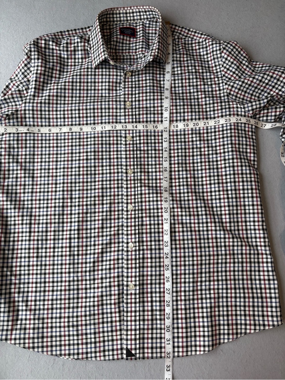 UNTUCKit Men's Black and Burgundy Plaid Cotton Button-Down Shirt Sz XXL Tall - Picture 7 of 7